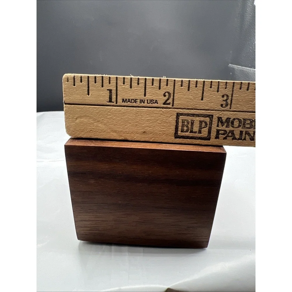Artisan Handcrafted Wooden Box Signed Emily Johnson Purpleheart Walnut Cube 3.5